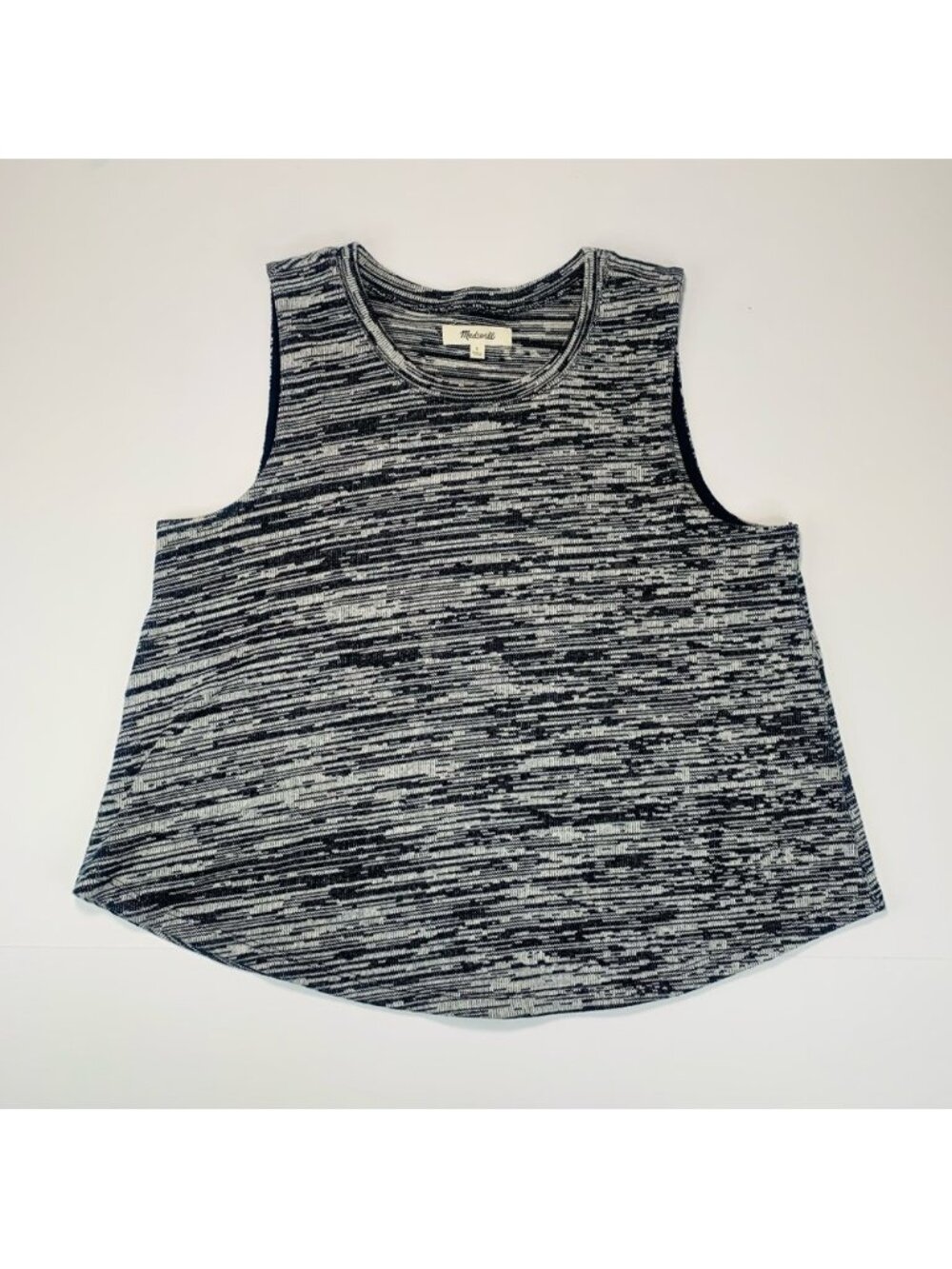 top Space Dyed Tank Top gray and black knit top women size S small